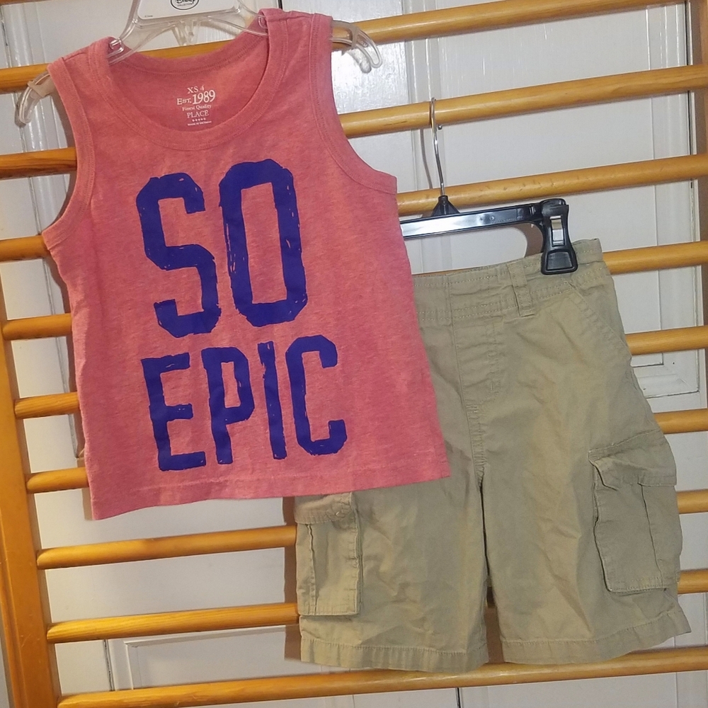TCP So Epic Tank Top 4 XS & Khaki Cargo Shorts Boy